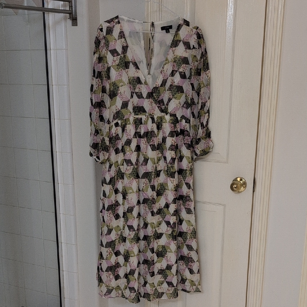 J. Crew Floral Geometric Print Dress